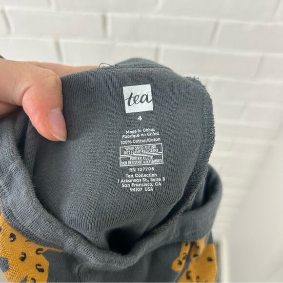 Tea Collection Boys Big Cat Print Casual Pull On Pants Size 4 - Picture 2 of 9